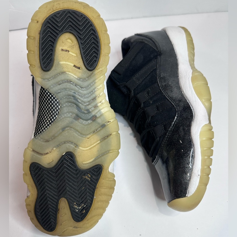 Kids Black and White Jordan 11 Sneakers - Picture 6 of 8